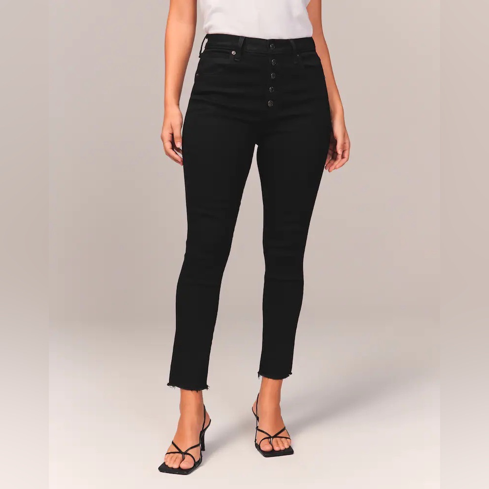 Abercrombie and Fitch Curve Love High Rise Super Skinny Ankle Jean Black